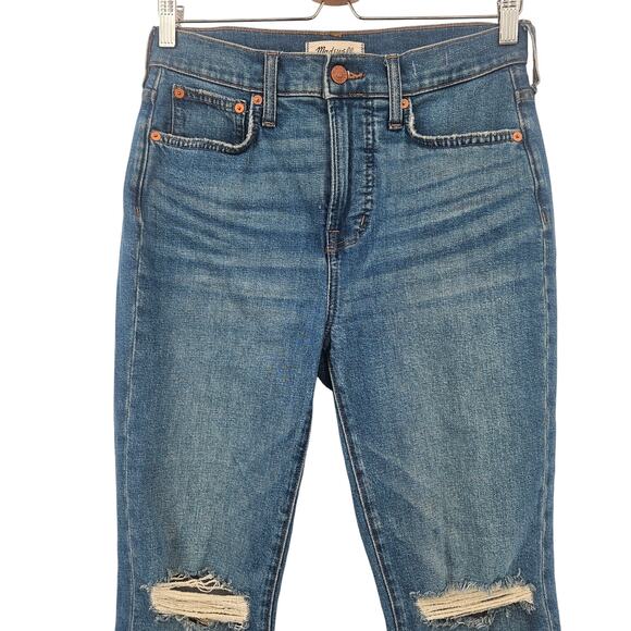 Madewell The Perfect Vintage Crop Jean in Gooding Wash: Knee-Rip Edition Size 26 - Picture 7 of 12
